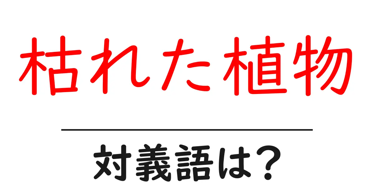 枯れた植物の対義語・反対語を使用例を交えて分かりやすく解説!