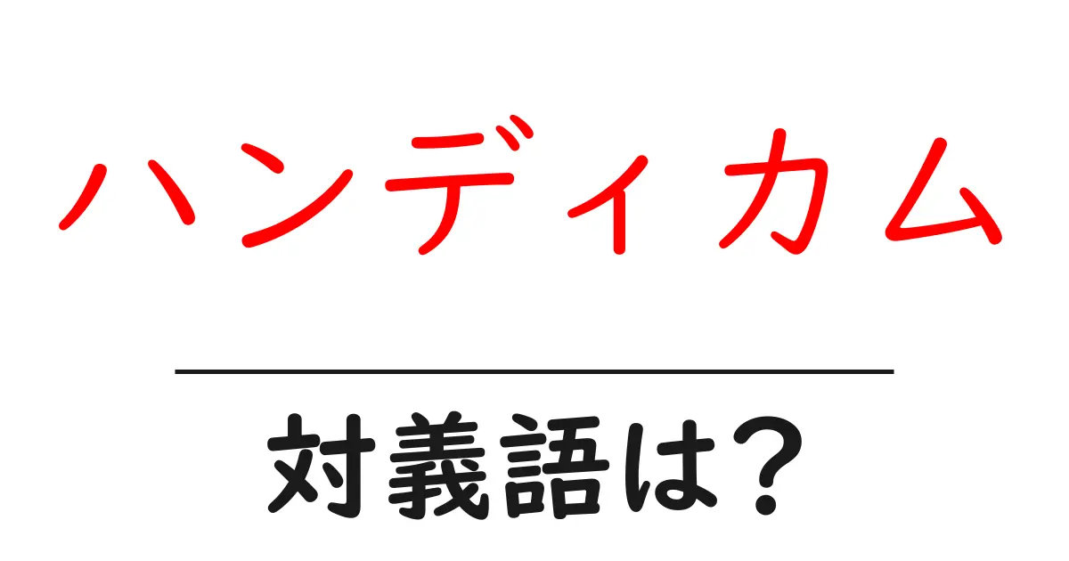 ハンディカムの対義語・反対語を使用例を交えて分かりやすく解説!