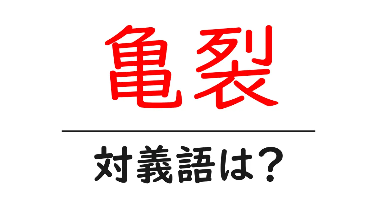 亀裂の対義語・反対語を使用例を交えて分かりやすく解説!