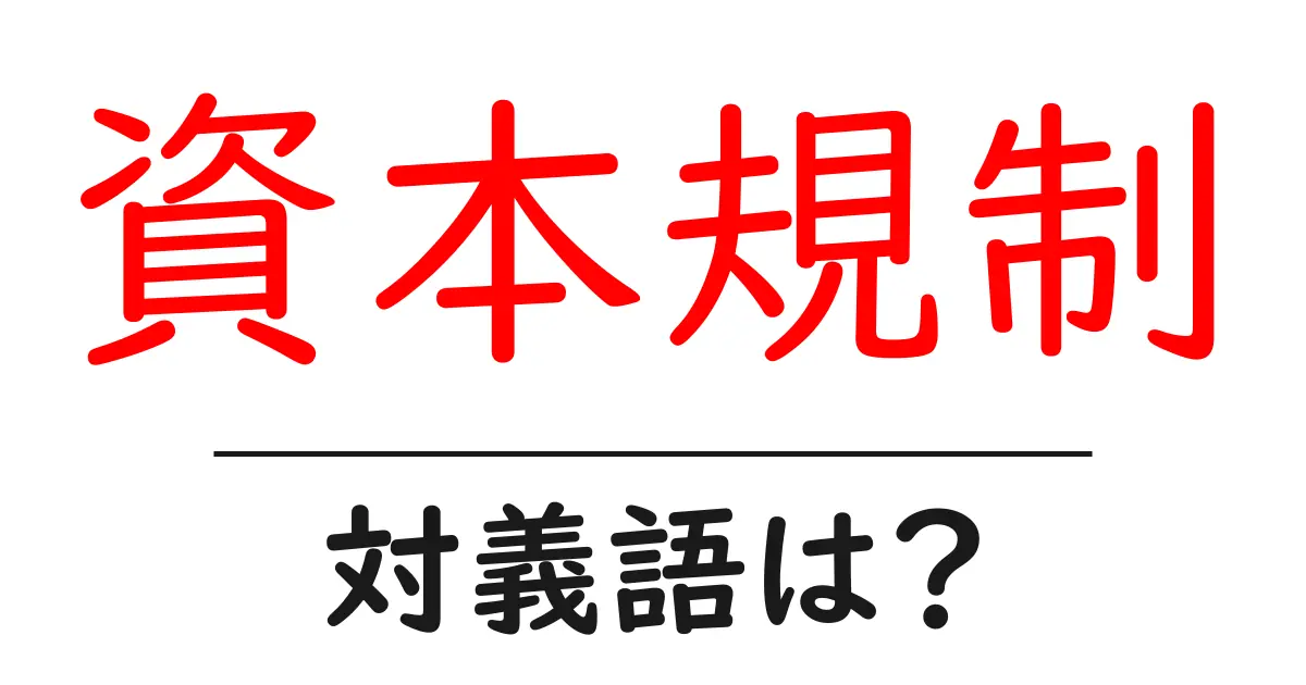 資本規制の対義語・反対語を使用例を交えて分かりやすく解説！