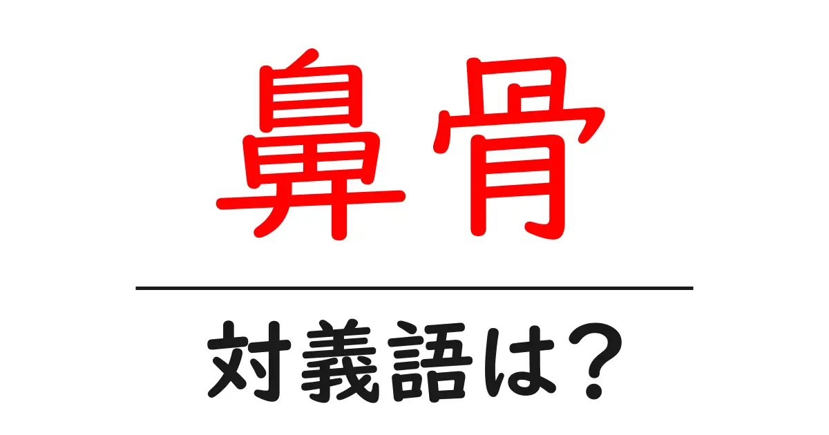 鼻骨の対義語・反対語を使用例を交えて分かりやすく解説!