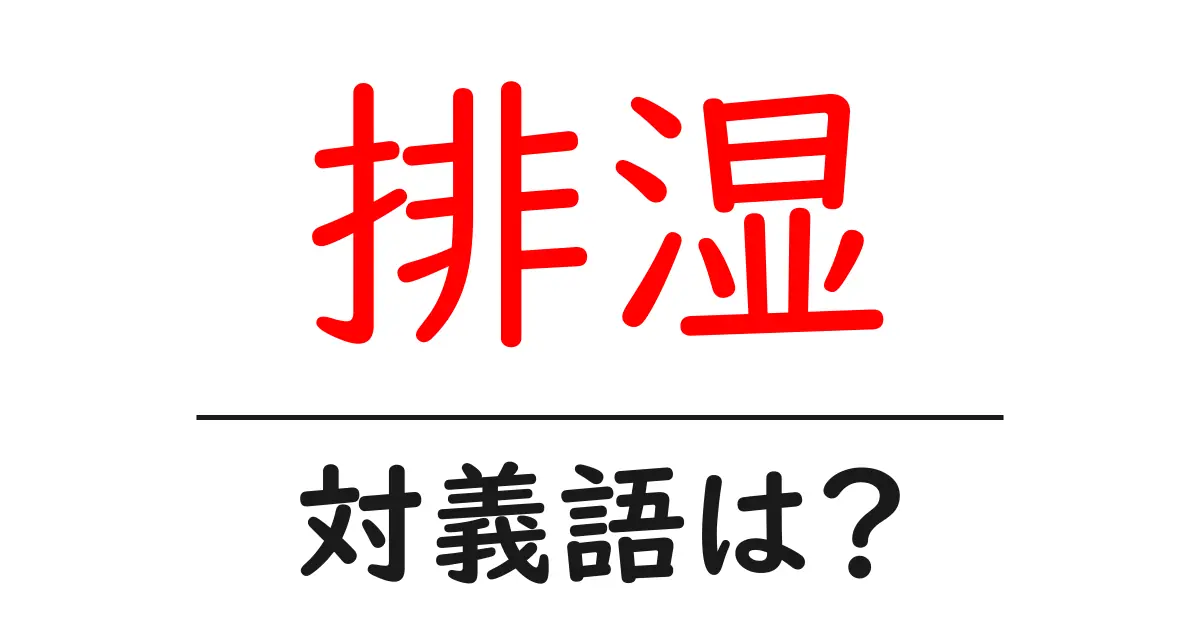 排湿の対義語・反対語を使用例を交えて分かりやすく解説!