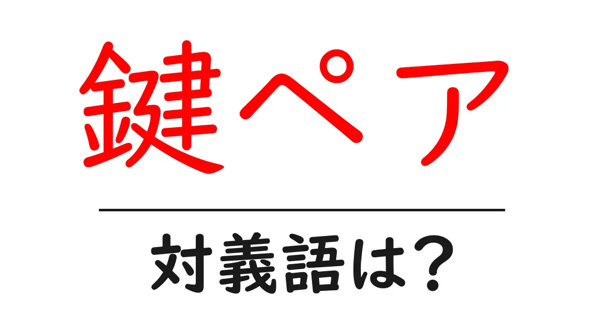 鍵ペアの対義語・反対語を使用例を交えて分かりやすく解説!