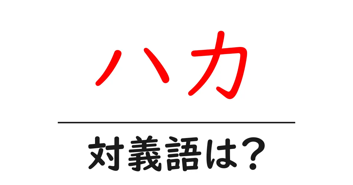 ハカの対義語・反対語を使用例を交えて分かりやすく解説！
