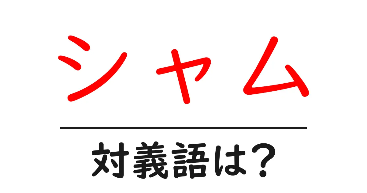 シャムの対義語・反対語を使用例を交えて分かりやすく解説！