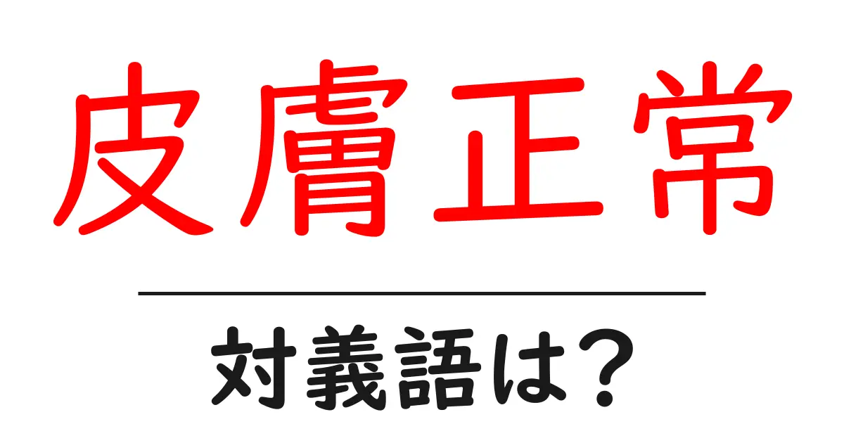 皮膚正常の対義語・反対語を使用例を交えて分かりやすく解説!
