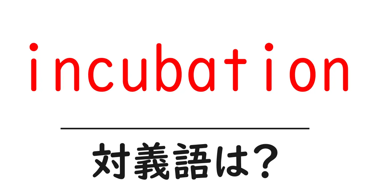 incubationの対義語・反対語を使用例を交えて分かりやすく解説!