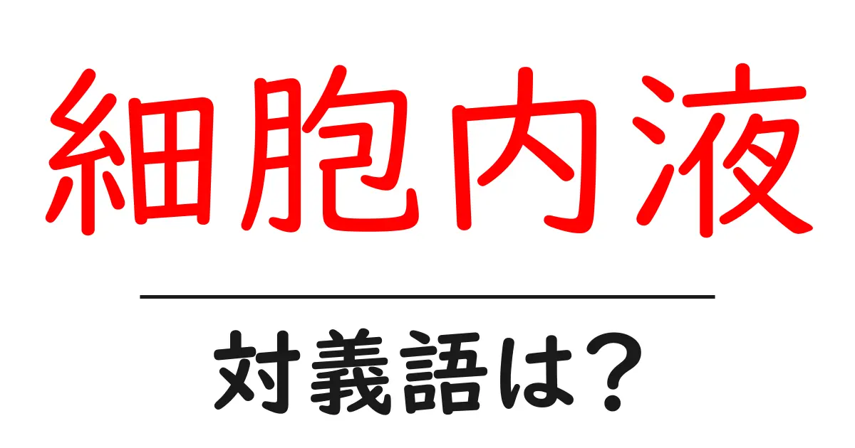 細胞内液の対義語・反対語を使用例を交えて分かりやすく解説!