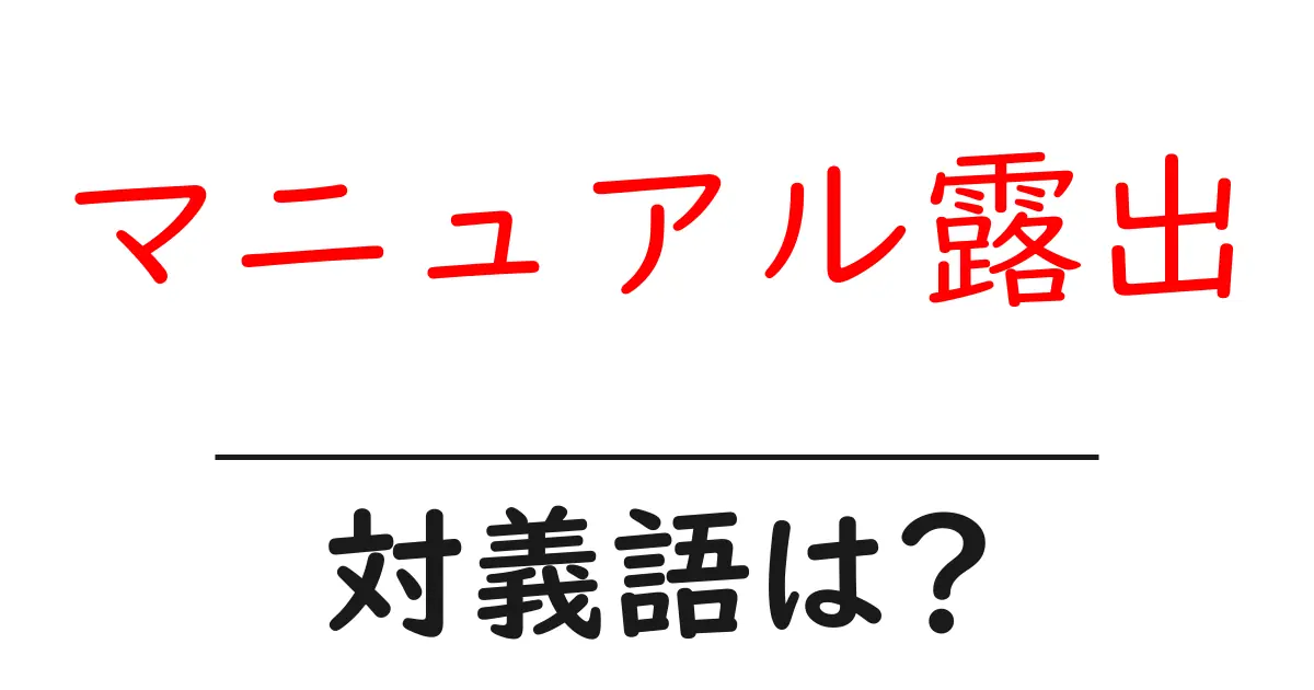 マニュアル露出の対義語・反対語を使用例を交えて分かりやすく解説!