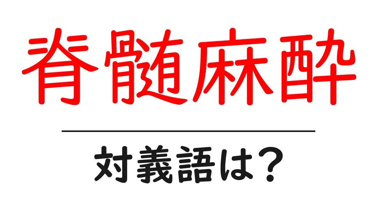 脊髄麻酔の対義語・反対語を使用例を交えて分かりやすく解説!
