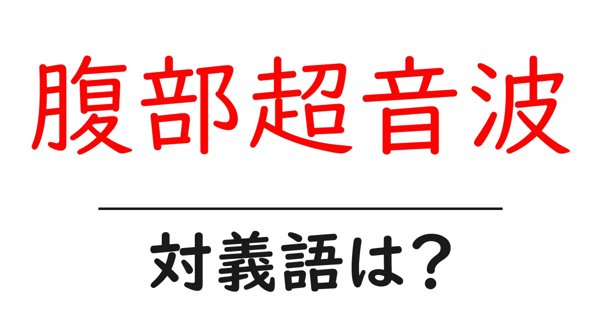 腹部超音波の対義語・反対語を使用例を交えて分かりやすく解説！