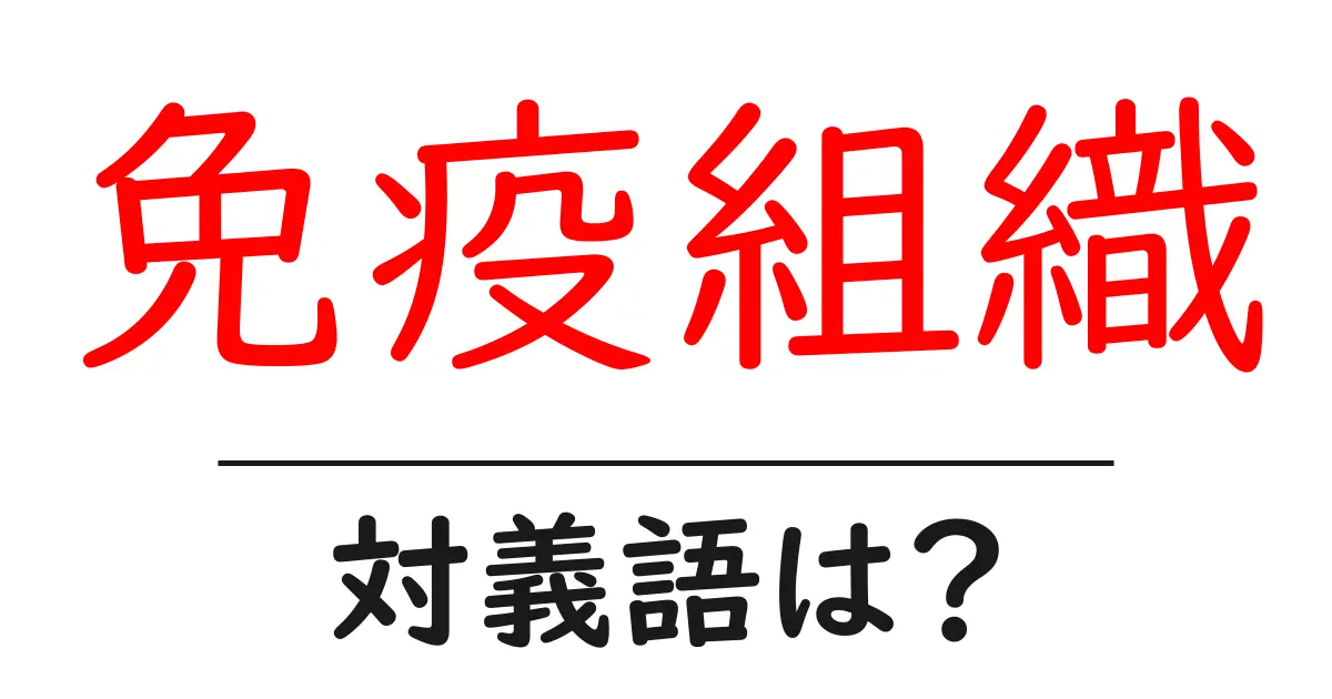 免疫組織の対義語・反対語を使用例を交えて分かりやすく解説!