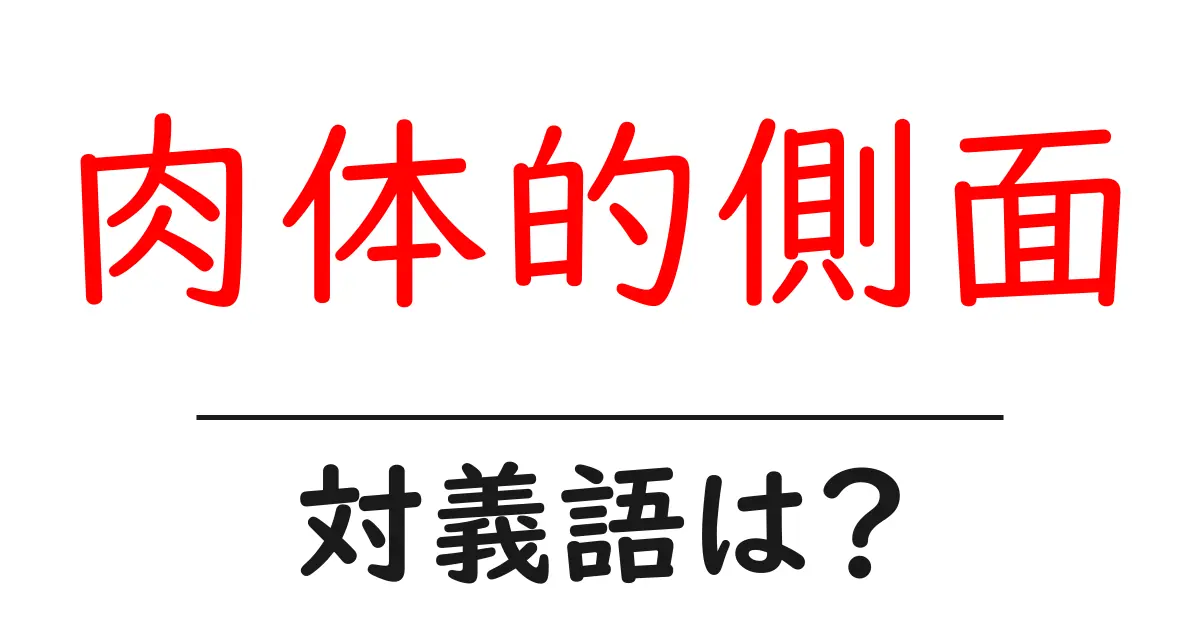 肉体的側面の対義語・反対語を使用例を交えて分かりやすく解説!