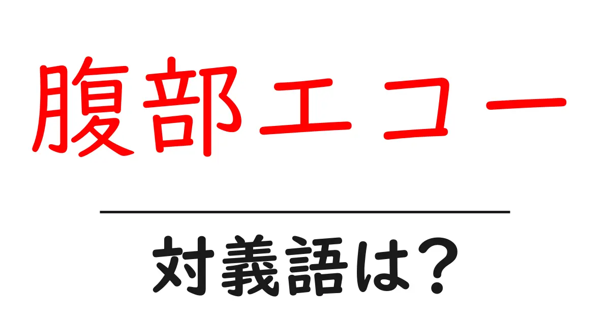 腹部エコーの対義語・反対語を使用例を交えて分かりやすく解説！