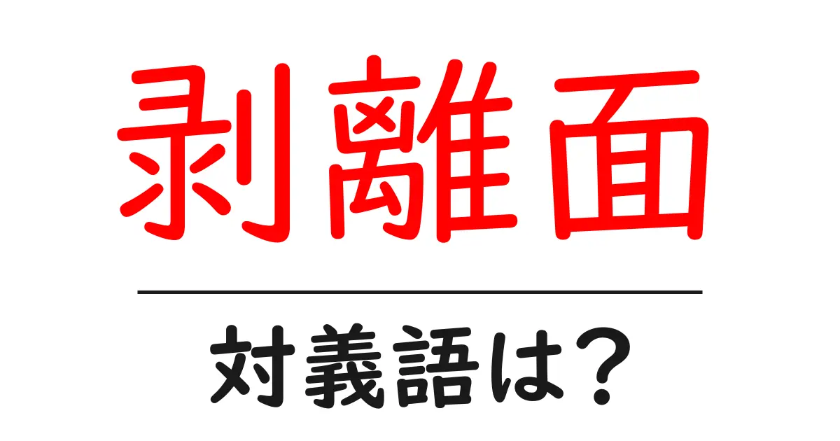 剥離面の対義語・反対語を使用例を交えて分かりやすく解説!