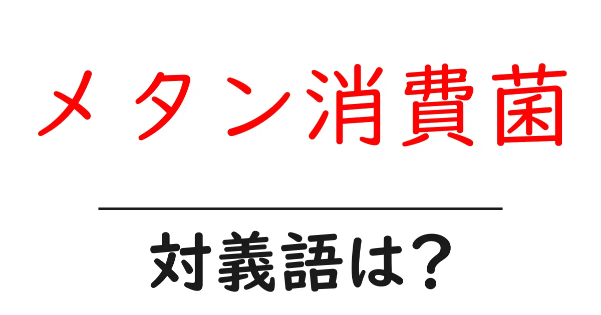 メタン消費菌の対義語・反対語を使用例を交えて分かりやすく解説!
