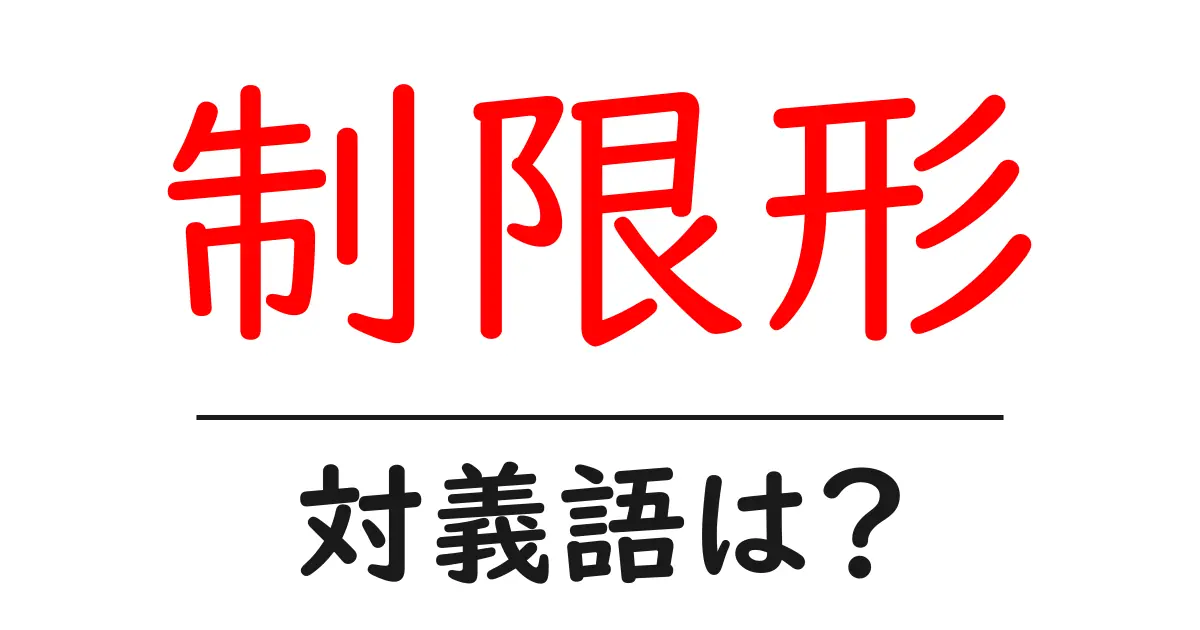 制限形の対義語・反対語を使用例を交えて分かりやすく解説!