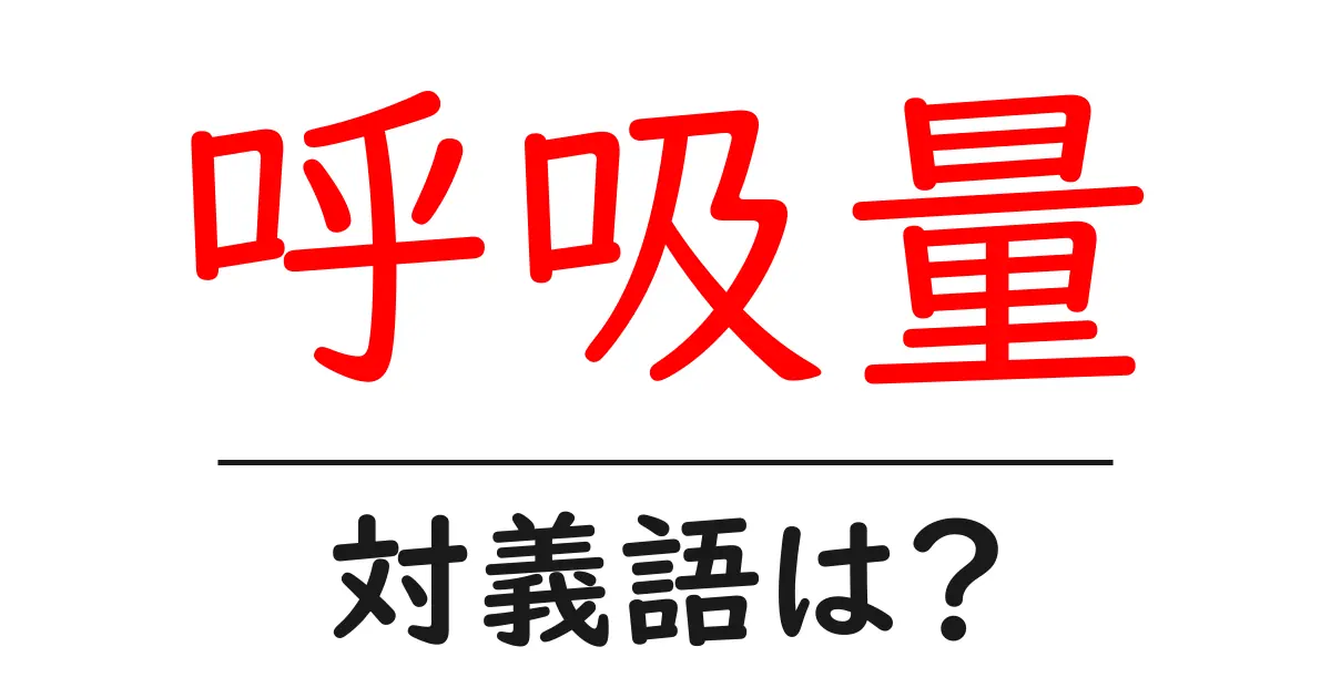 呼吸量の対義語・反対語を使用例を交えて分かりやすく解説!