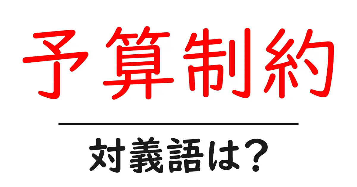 予算制約の対義語・反対語を使用例を交えて分かりやすく解説!