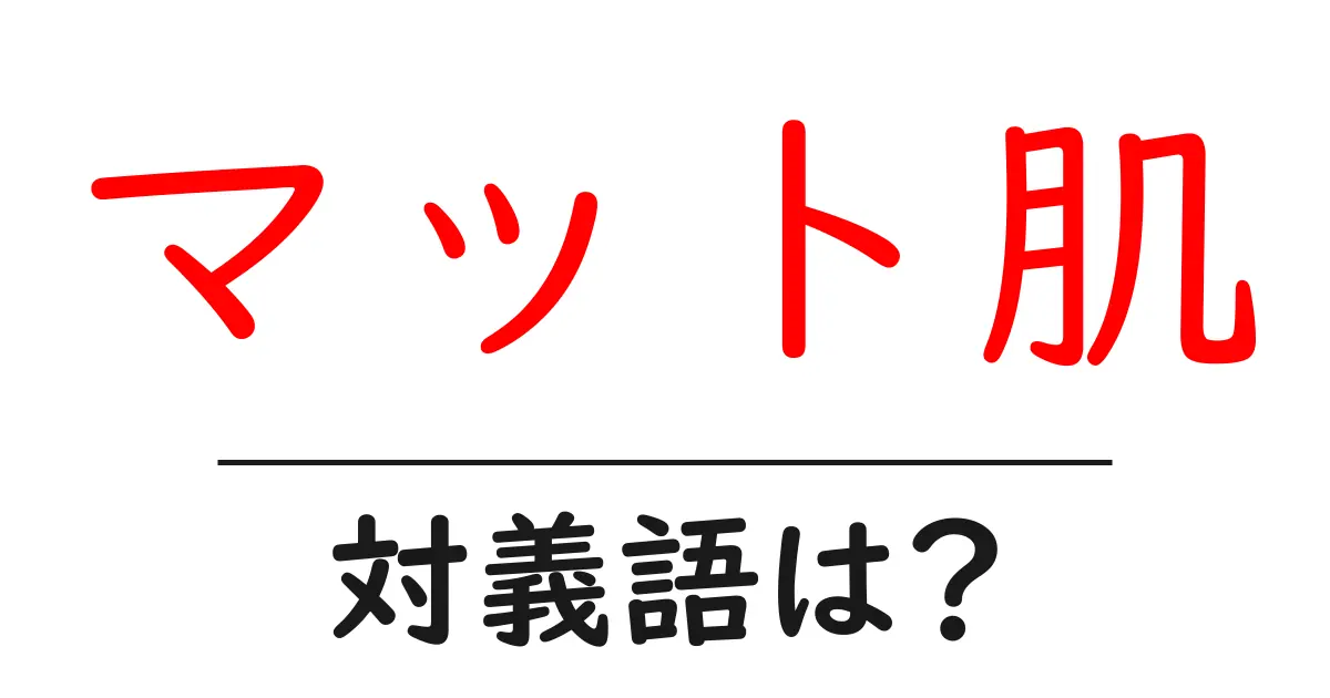 マット肌の対義語・反対語を使用例を交えて分かりやすく解説!