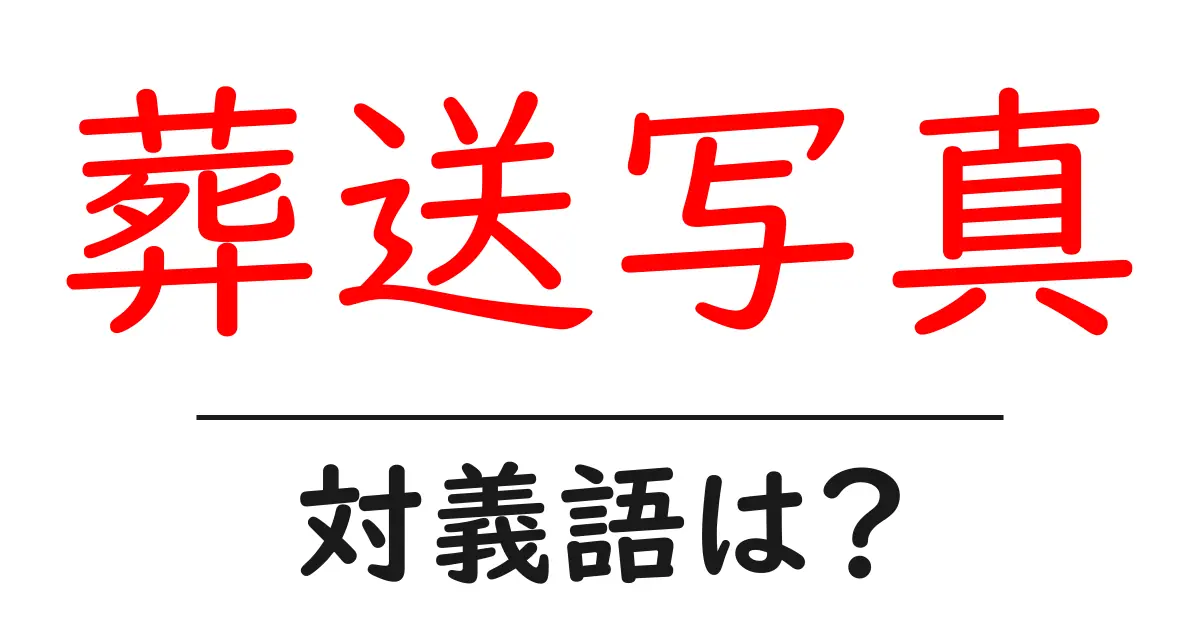 葬送写真の対義語・反対語を使用例を交えて分かりやすく解説!