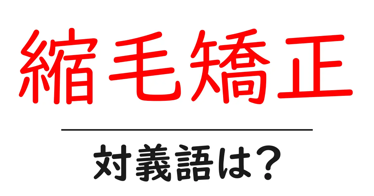 縮毛矯正の対義語・反対語を使用例を交えて分かりやすく解説!