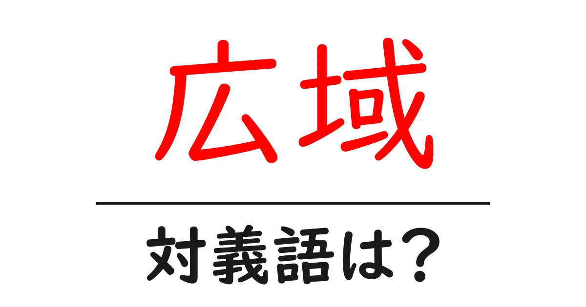 広域の対義語・反対語を使用例を交えて分かりやすく解説!