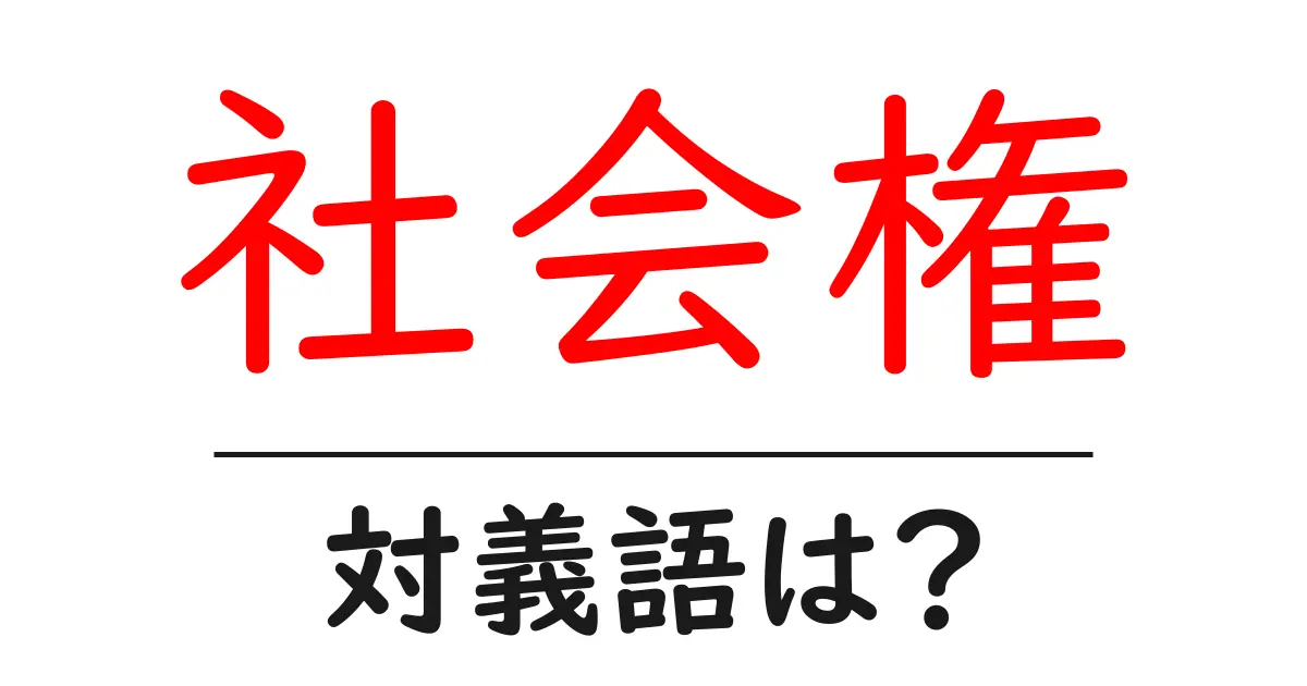 社会権の対義語・反対語を使用例を交えて分かりやすく解説!
