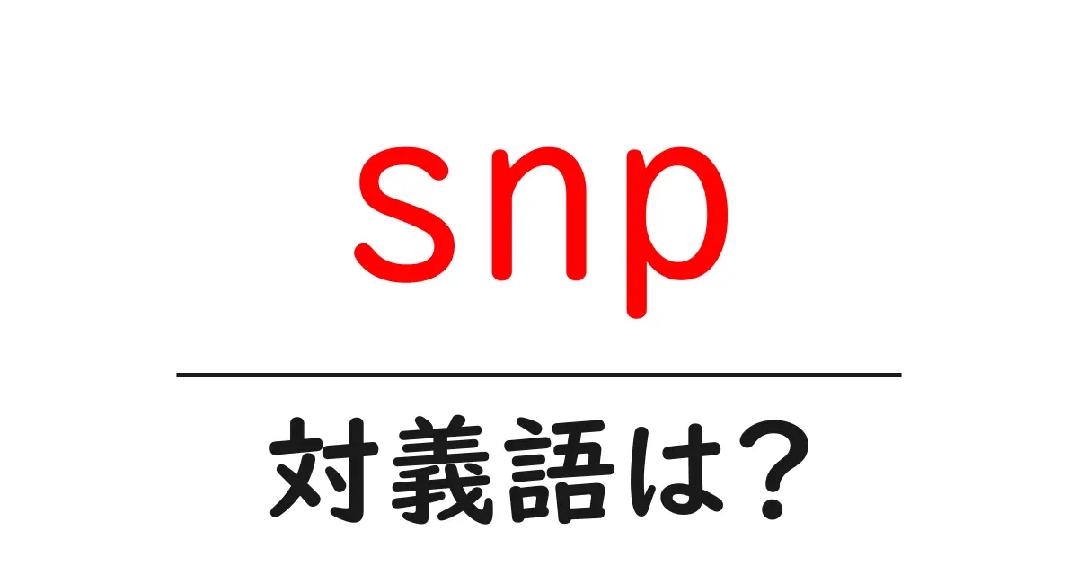 snpの対義語・反対語を使用例を交えて分かりやすく解説!