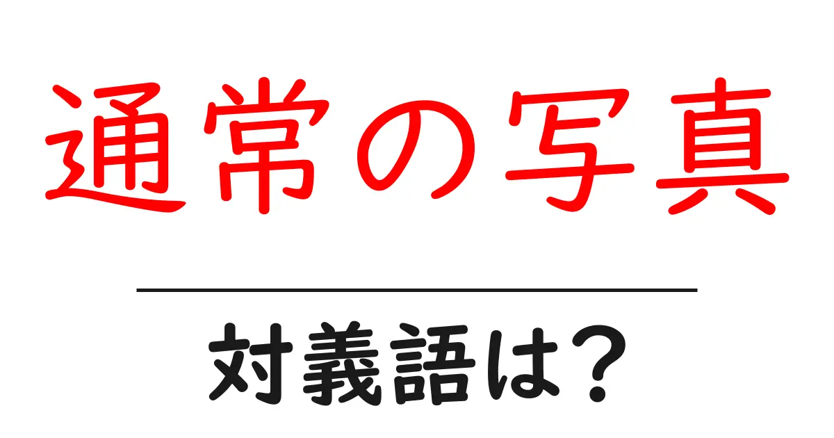 通常の写真の対義語・反対語を使用例を交えて分かりやすく解説!