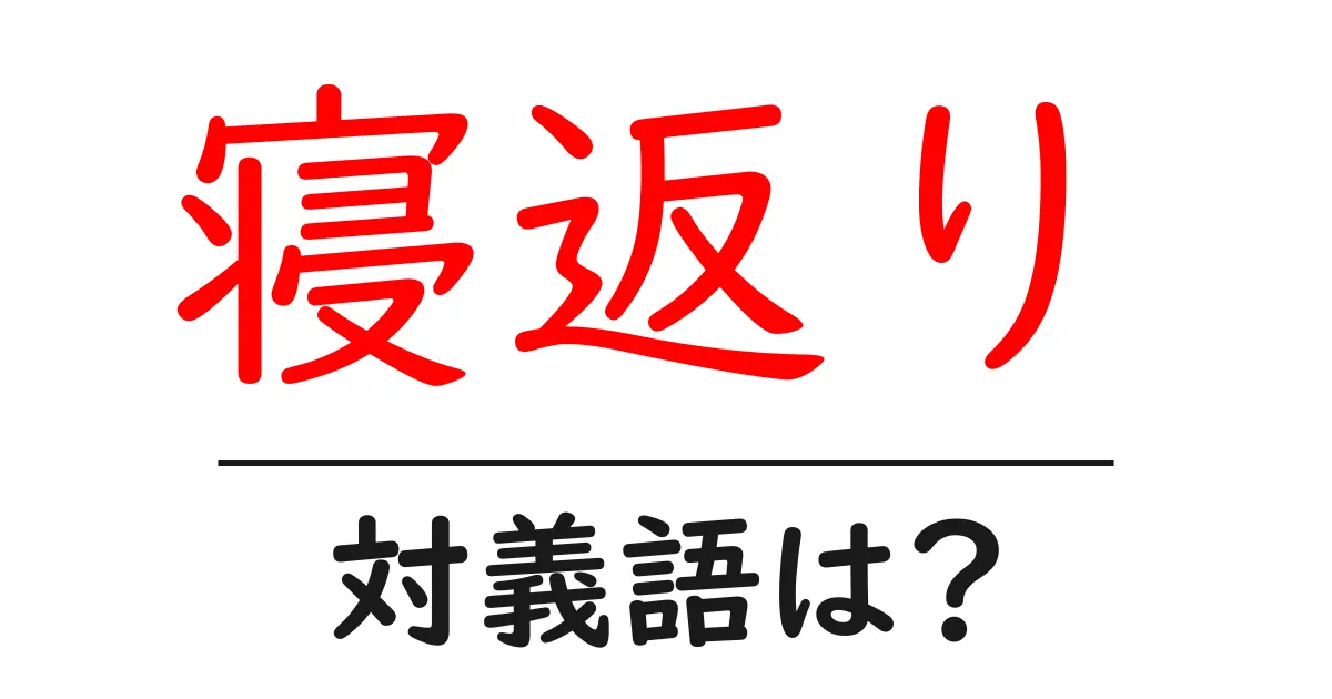 寝返りの対義語・反対語を使用例を交えて分かりやすく解説!