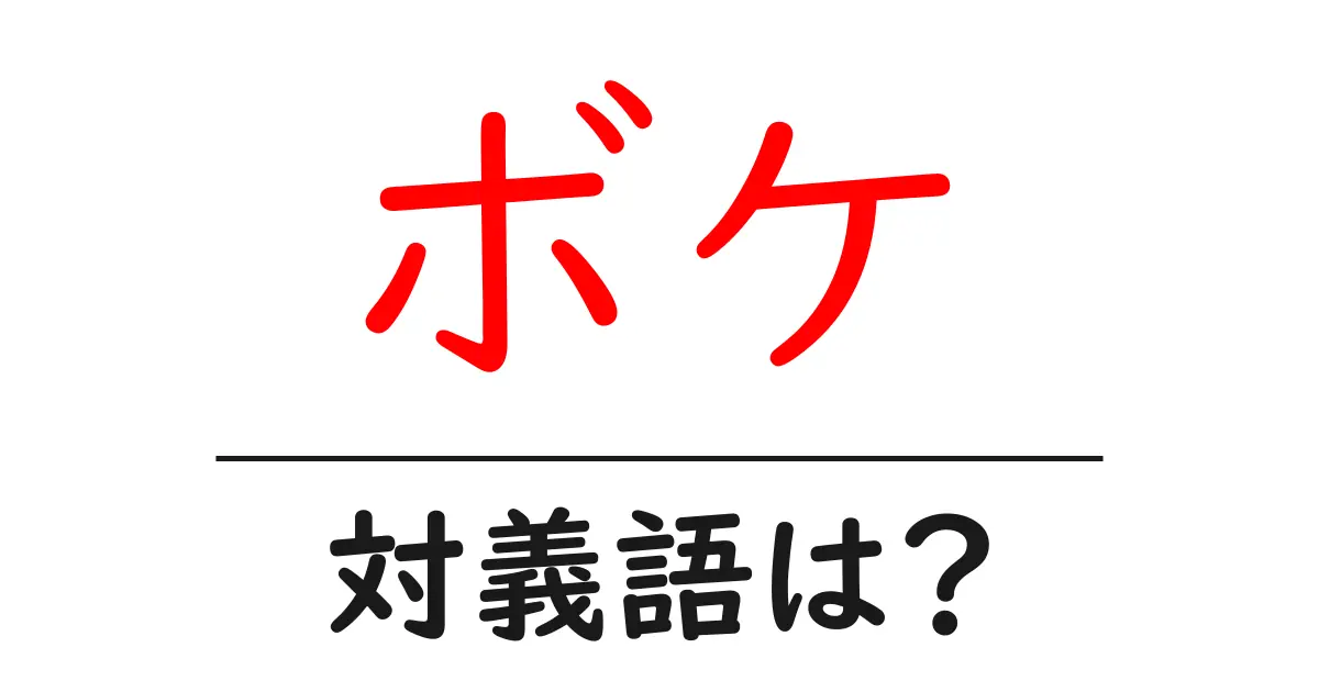ボケの対義語・反対語を使用例を交えて分かりやすく解説!