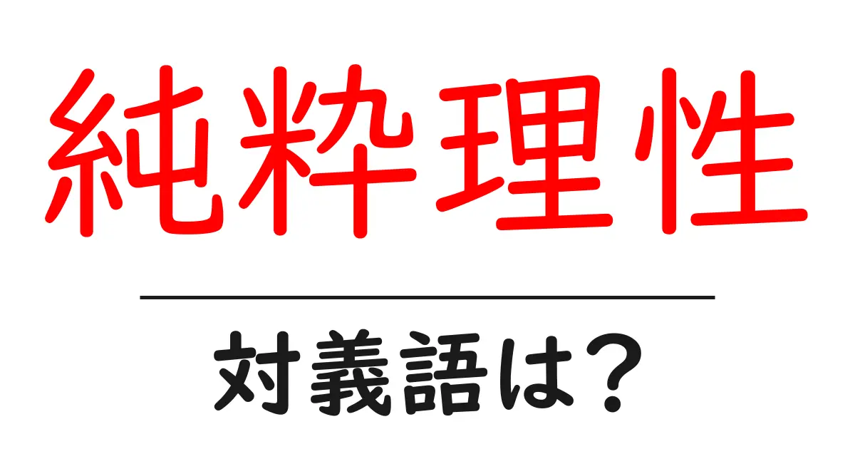 純粋理性の対義語・反対語を使用例を交えて分かりやすく解説!