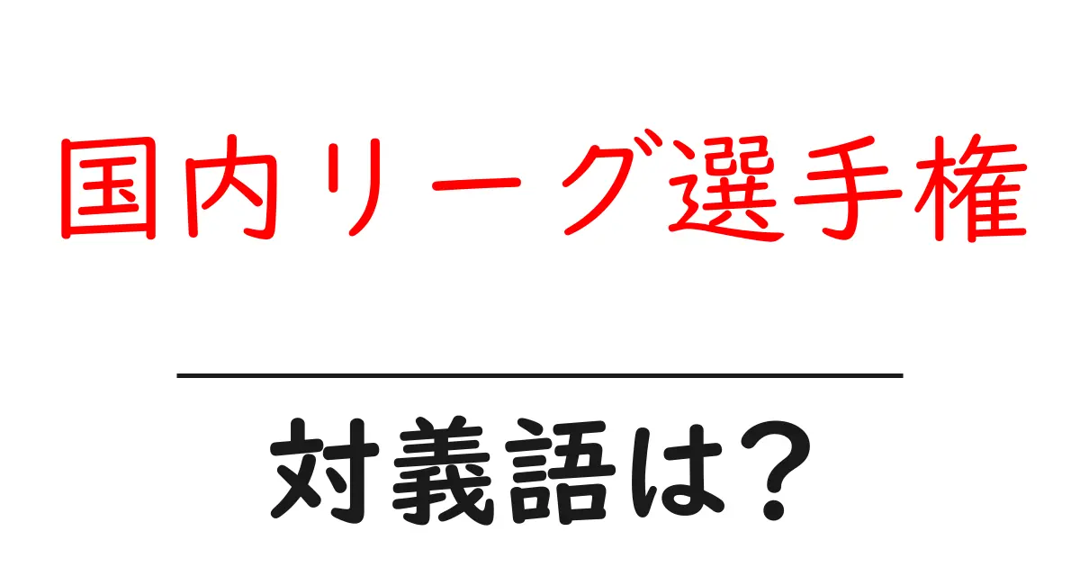 国内リーグ選手権の対義語・反対語を使用例を交えて分かりやすく解説！