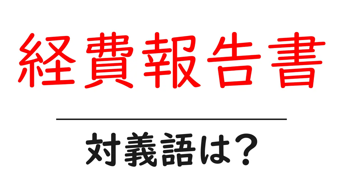 経費報告書の対義語・反対語を使用例を交えて分かりやすく解説!