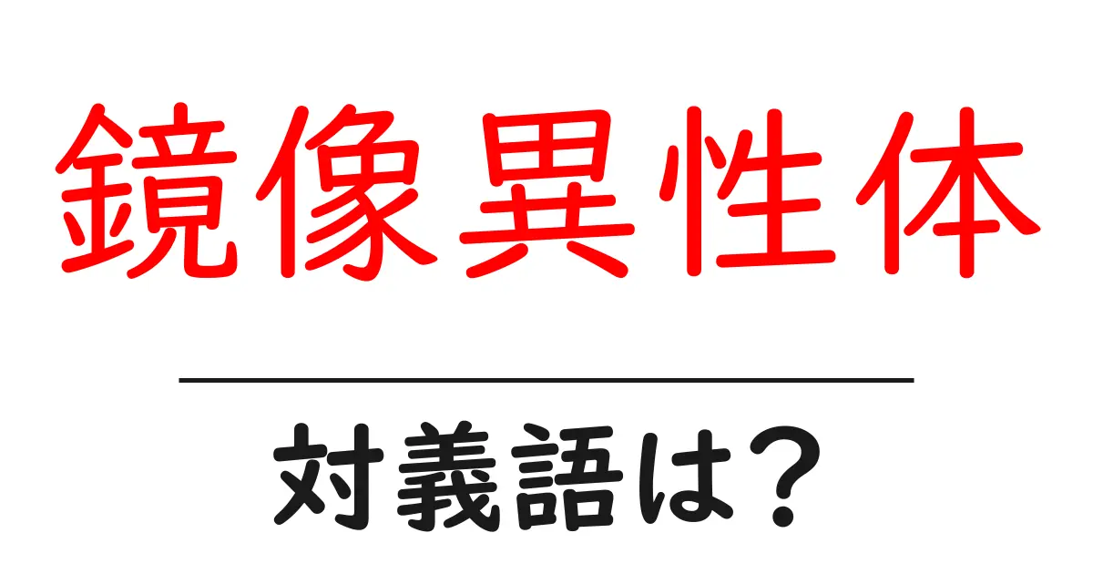 鏡像異性体の対義語・反対語を使用例を交えて分かりやすく解説！