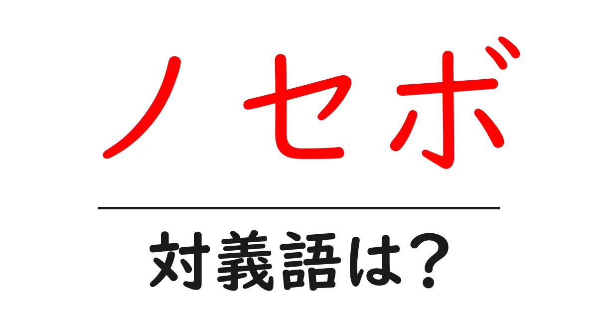 ノセボの対義語・反対語を使用例を交えて分かりやすく解説!