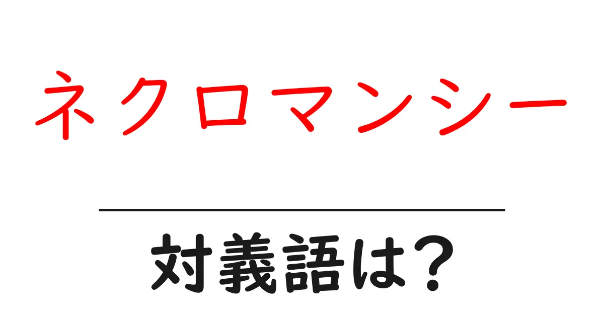 ネクロマンシーの対義語・反対語を使用例を交えて分かりやすく解説!