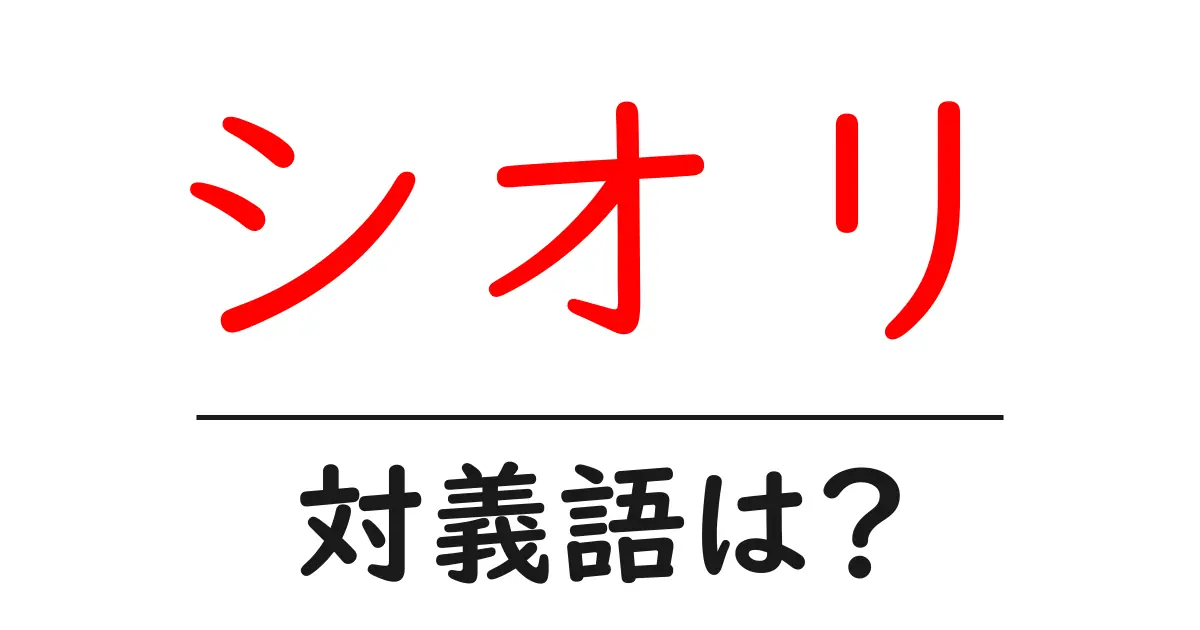 シオリの対義語・反対語を使用例を交えて分かりやすく解説!