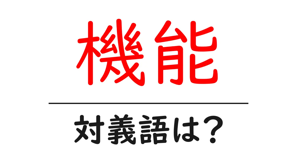 機能の対義語・反対語を使用例を交えて分かりやすく解説!