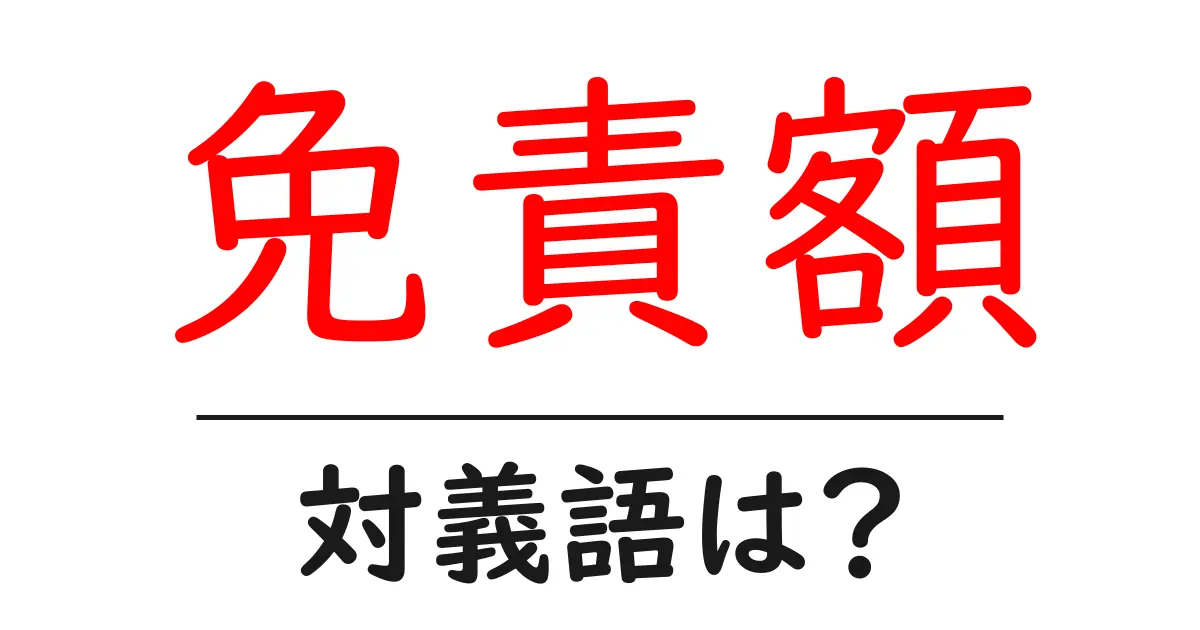 免責額の対義語・反対語を使用例を交えて分かりやすく解説!