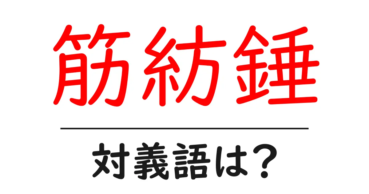 筋紡錘の対義語・反対語を使用例を交えて分かりやすく解説!