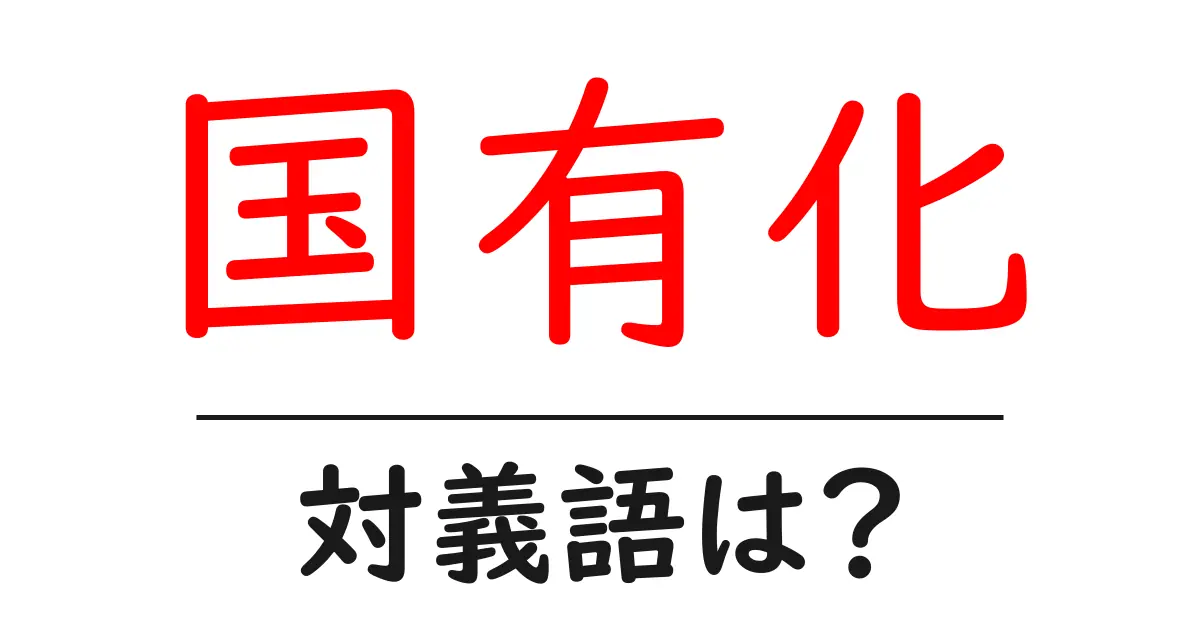 国有化の対義語・反対語を使用例を交えて分かりやすく解説!