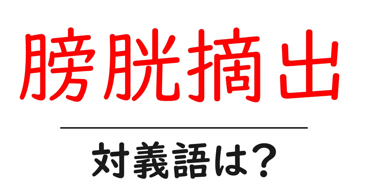 膀胱摘出の対義語・反対語を使用例を交えて分かりやすく解説!