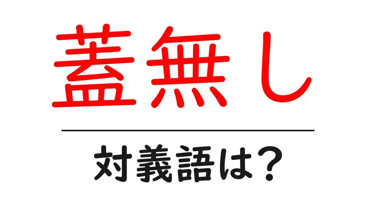 蓋無しの対義語・反対語を使用例を交えて分かりやすく解説!