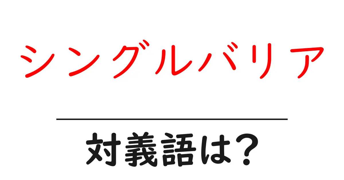 シングルバリアの対義語・反対語を使用例を交えて分かりやすく解説!