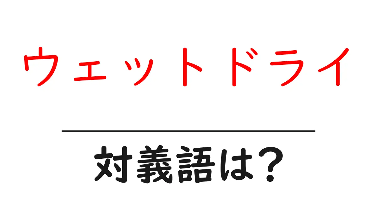 ウェットドライの対義語・反対語を使用例を交えて分かりやすく解説!