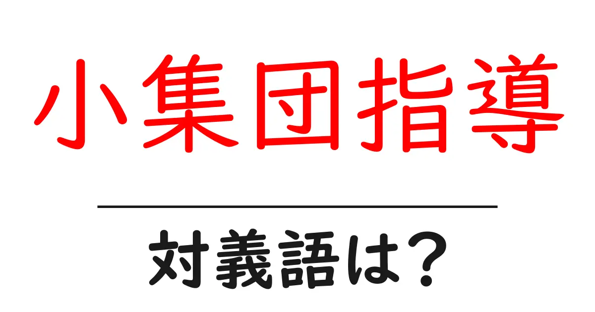 小集団指導の対義語・反対語を使用例を交えて分かりやすく解説!