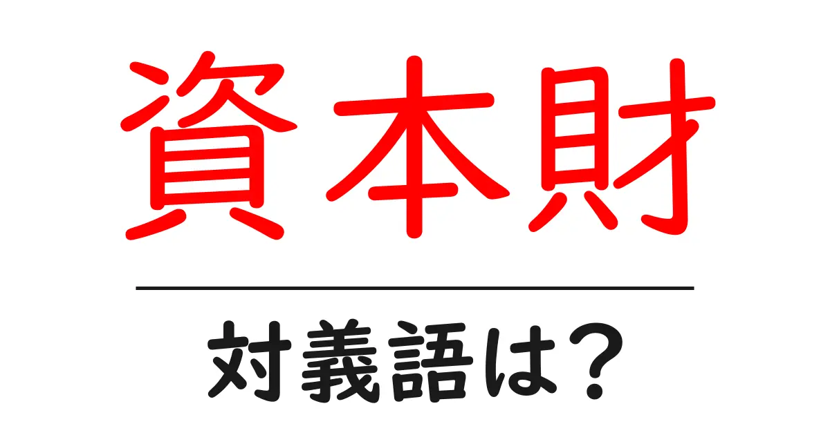 資本財の対義語・反対語を使用例を交えて分かりやすく解説!
