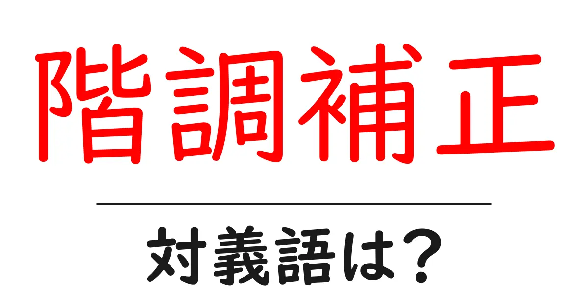 階調補正の対義語・反対語を使用例を交えて分かりやすく解説!